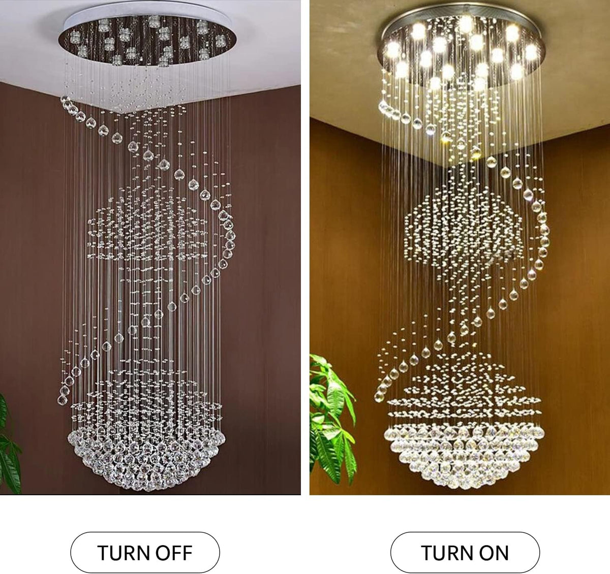 Crystal Spiral Chandelier for Staircase J4297