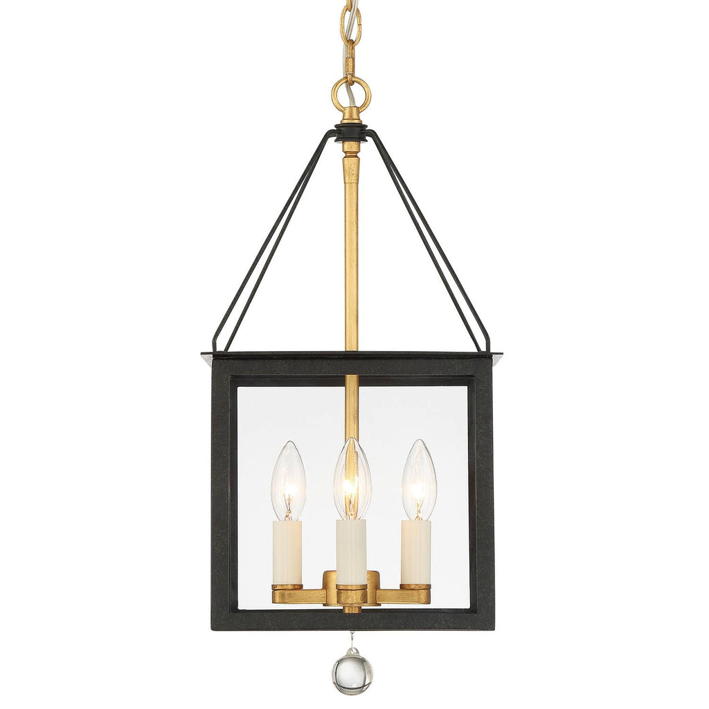 4-Light Black Antique Gold Lantern S28661