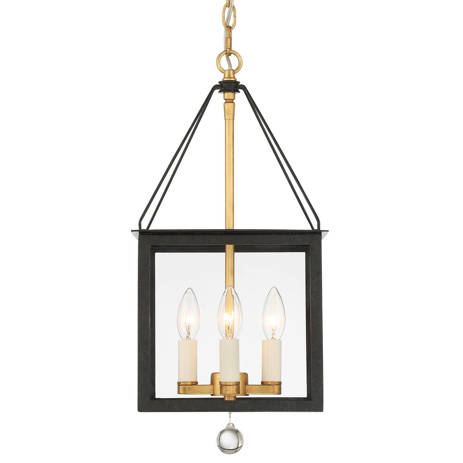 4-Light Black Antique Gold Lantern S28661