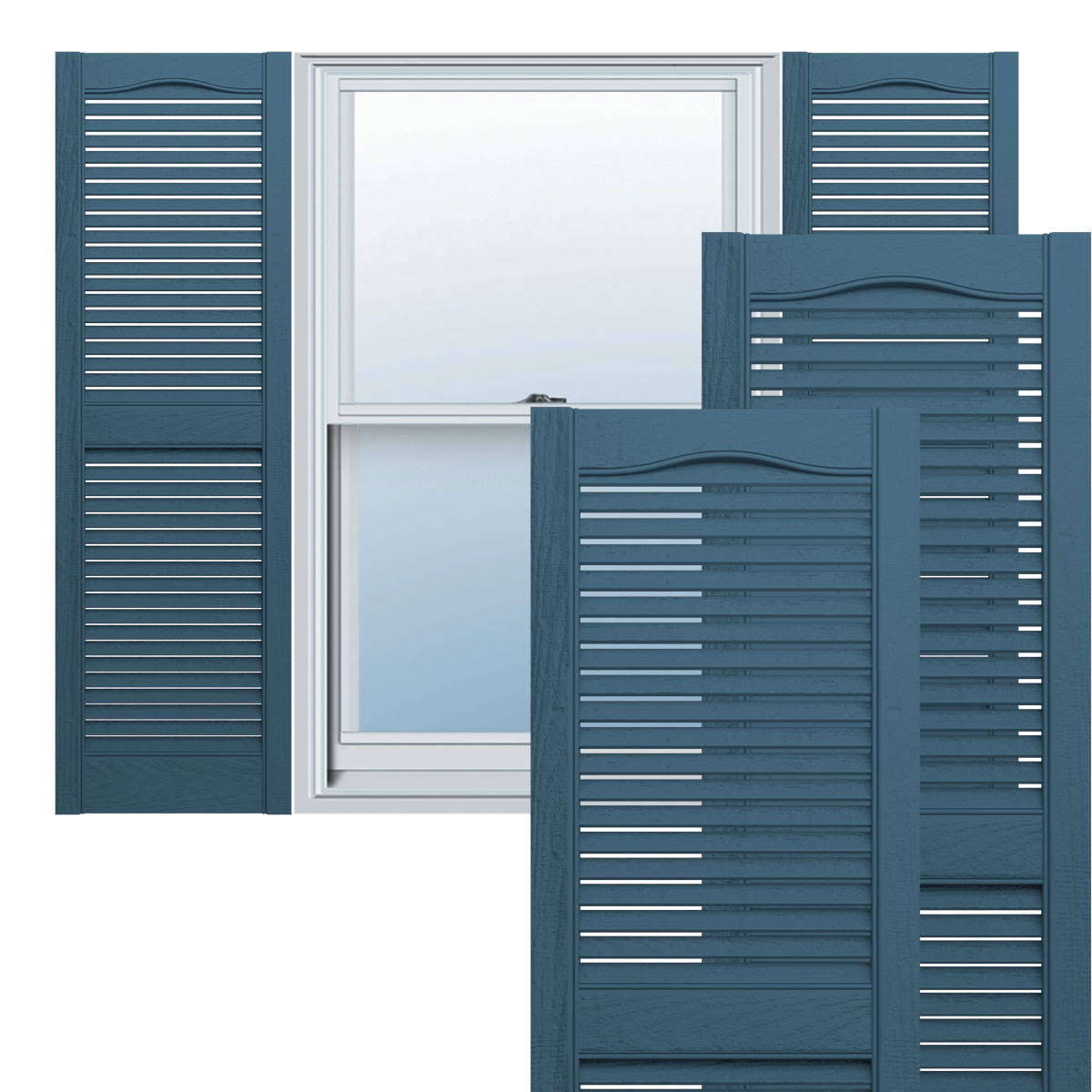 Classic Blue Open Louver Shutters C237652