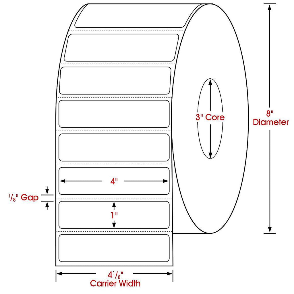 Purple Thermal Transfer Labels, 4 x 1 N85948