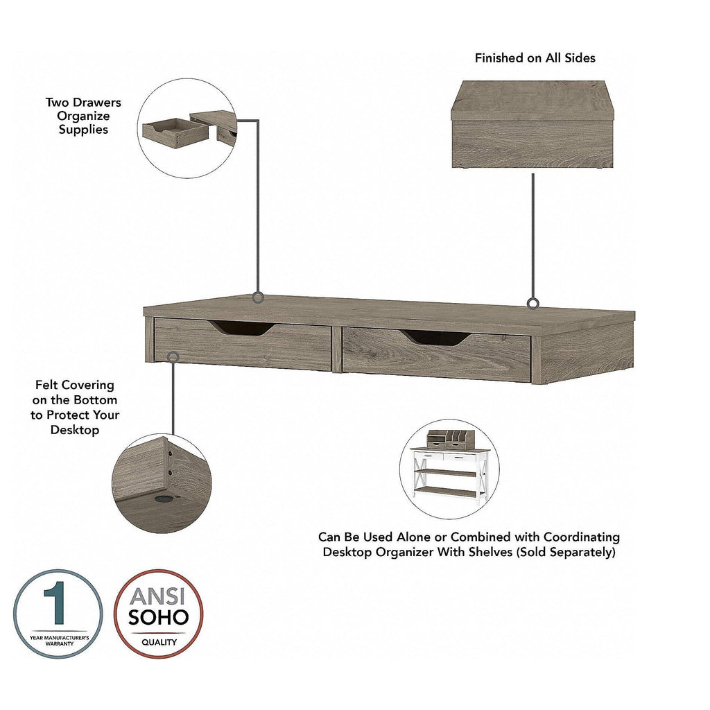 Gray L Shaped Desk with Desktop Organizers Z518