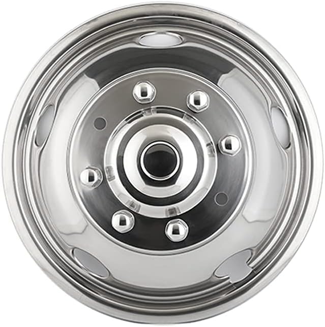 2pc 19.5 Polished Stainless Steel Dually Wheel Simulators, 8 Lug Hubcaps with Installation Tool Kit D964955