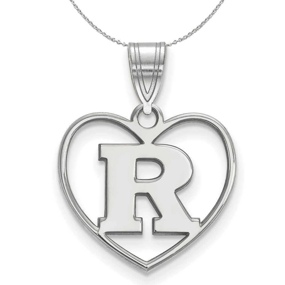 Sterling Silver Initial R Heart Necklace - 24 Inch W353