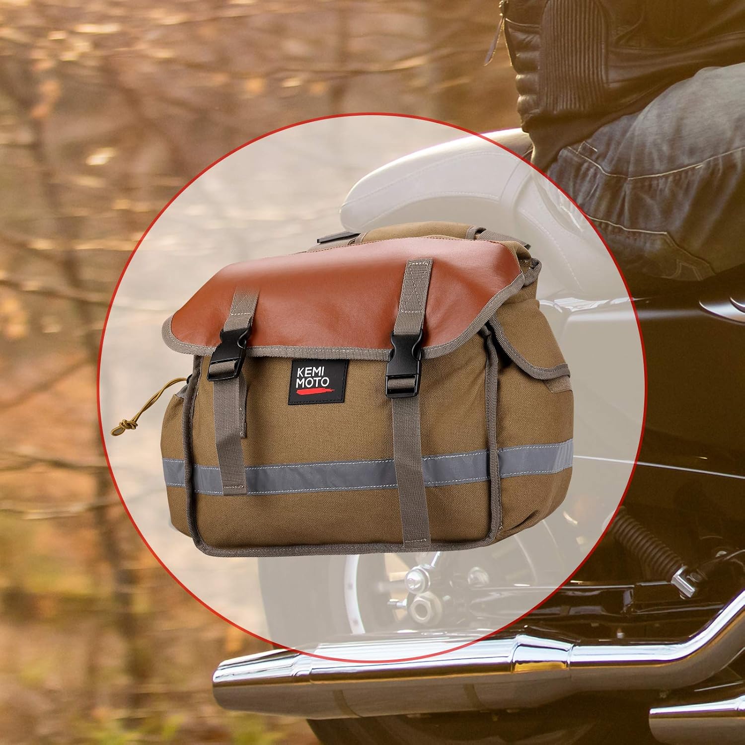 Canvas Throw Over Motorcycle Saddlebags with Rain Covers R12832