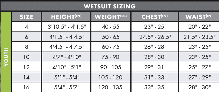 Youth 3/2mm Back Zip Full Wetsuit M586419
