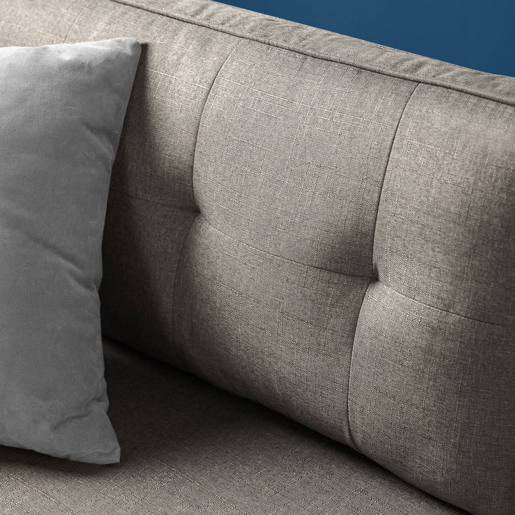 Grey Polyester 3-Seat Sofa with USB Ports J3883