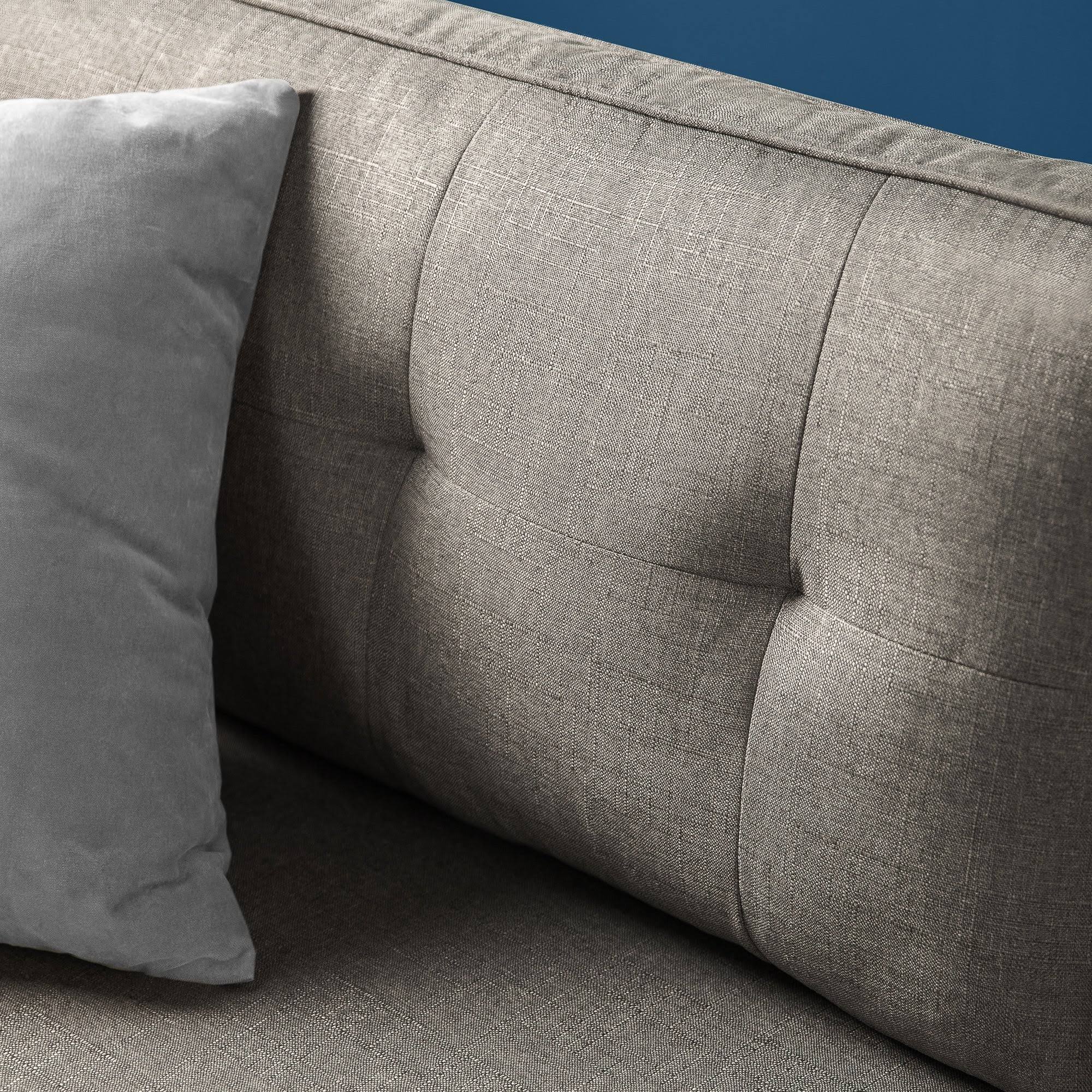 Grey Polyester 3-Seat Sofa with USB Ports J3883