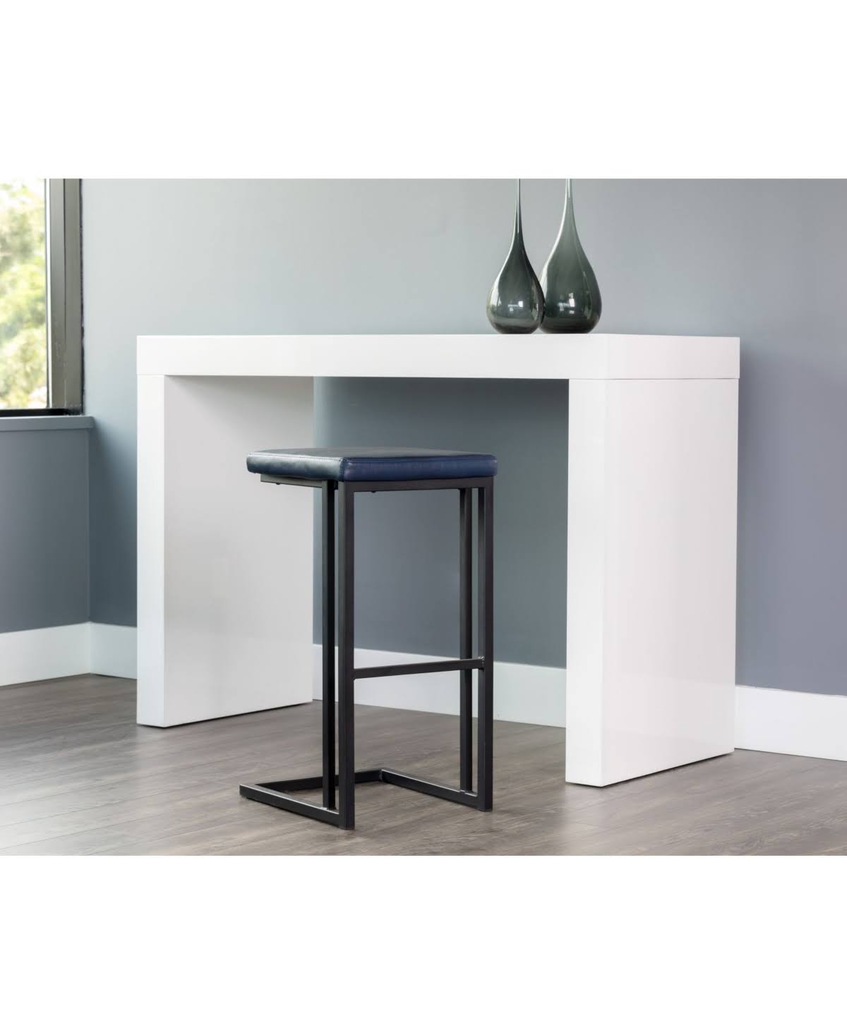 Black Faux Leather Barstool T40818