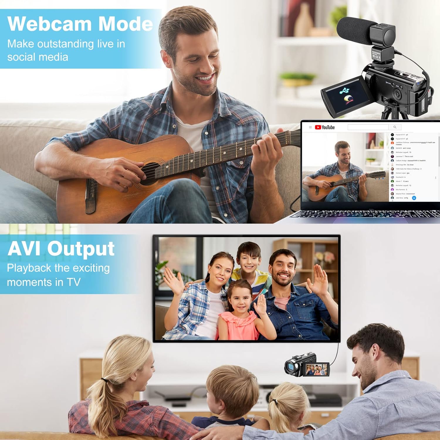 Full HD 1080P 24MP 30FPS 16X Zoom Digital Camera with 3.0 Inch 270° Rotation IPS Screen, Fill Light, Microphone, 2.4G Remote, 2 Batteries F782915