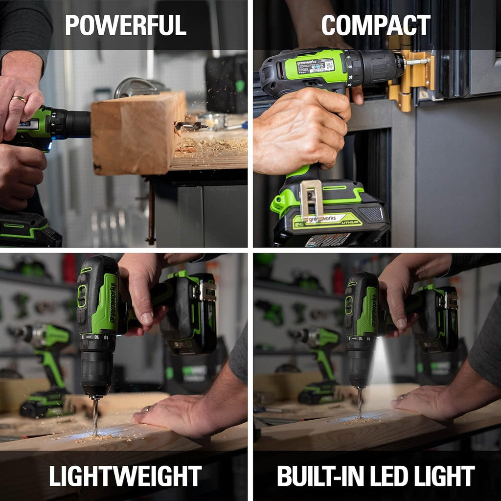24V Brushless Drill / Driver with 2Ah USB Battery and Charger N8634