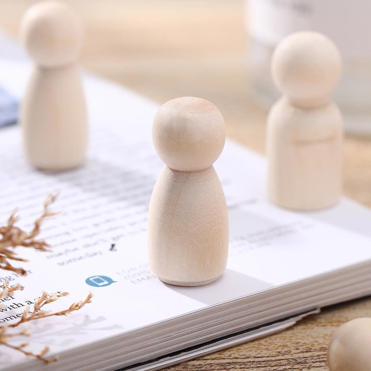40 Pcs Wooden Peg Dolls Painting Crafts for Kids B23129
