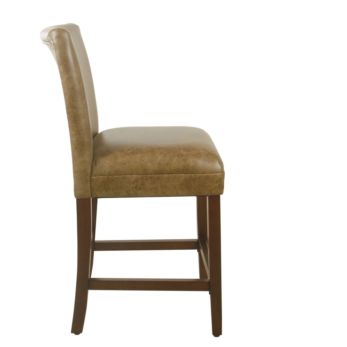Distressed Brown Faux Leather Barstool N7041