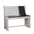 White and Black Wooden Counter Height Bench with Lift Top Seat T771