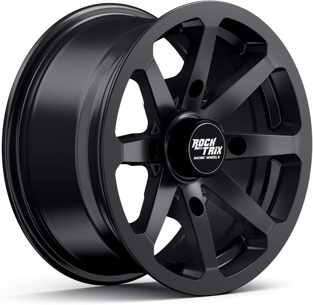 12in Matte Black ATV Wheel Rim 4x137 5+2 Offset Single Pack of 2 B52001
