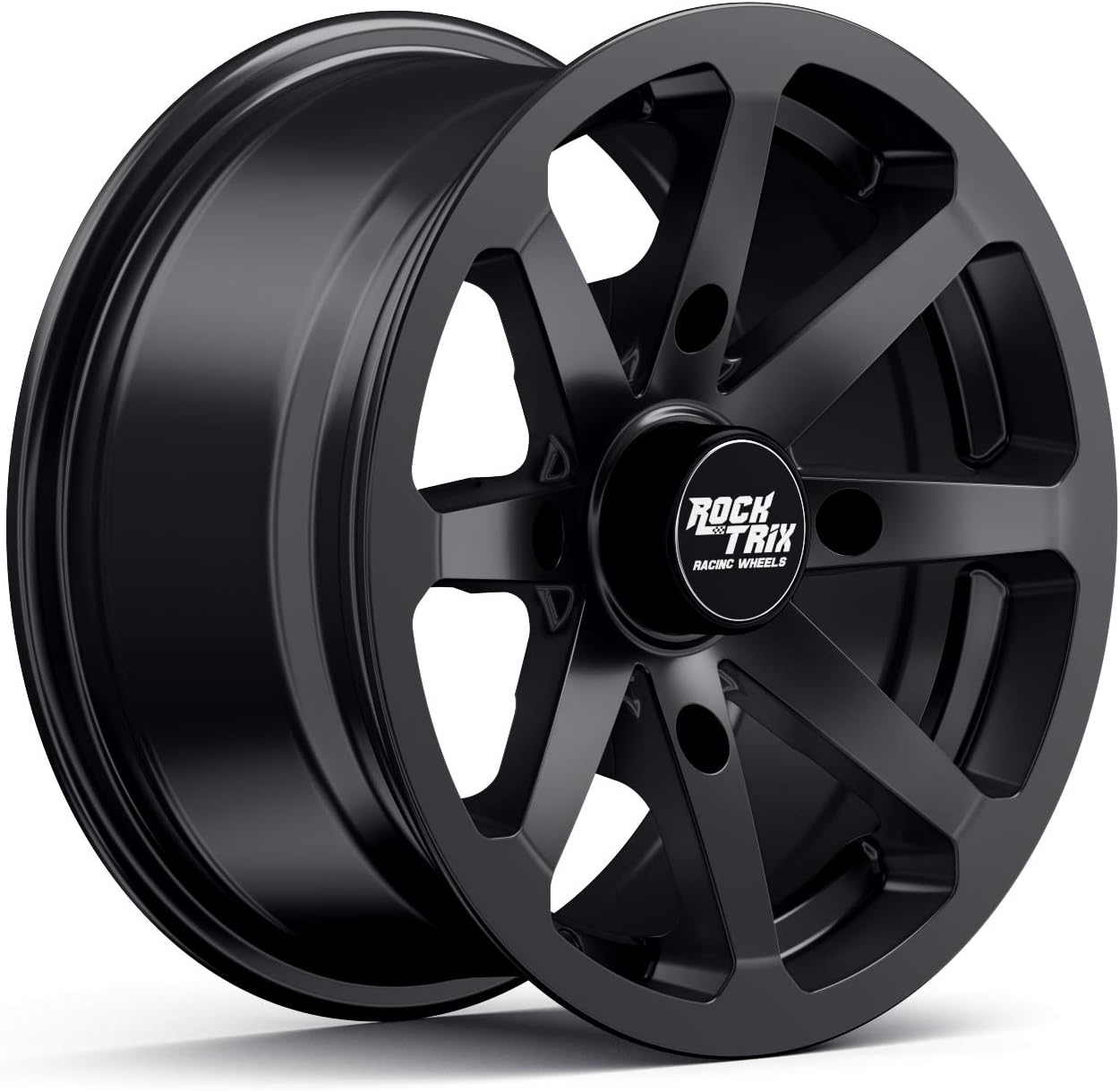 12in Matte Black ATV Wheel Rim 4x137 5+2 Offset Single Pack of 2 B52001