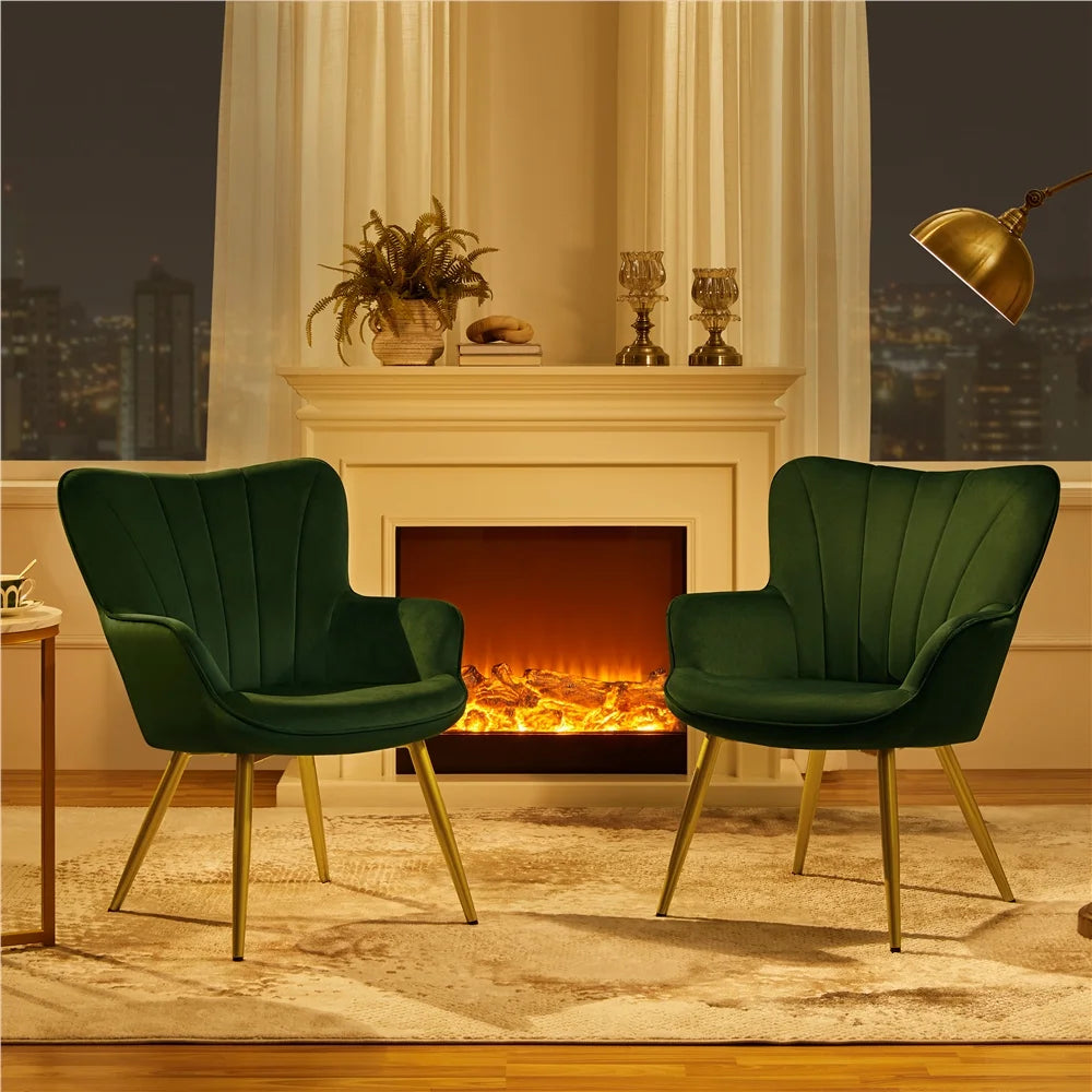 Green Velvet Upholstered Accent Chair K94129