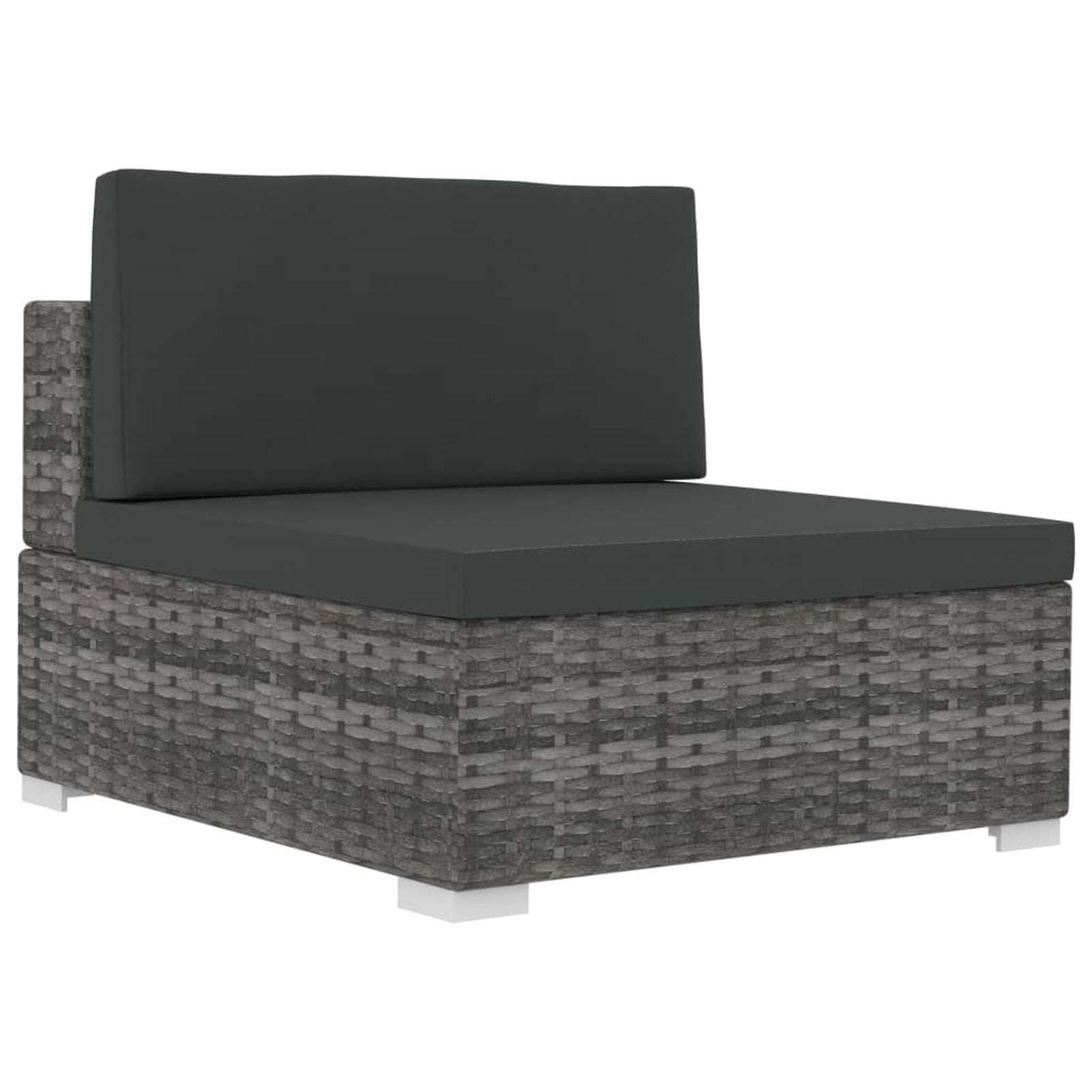 4 Piece Poly Rattan Patio Sofa Set with Cushions Gray Y344473