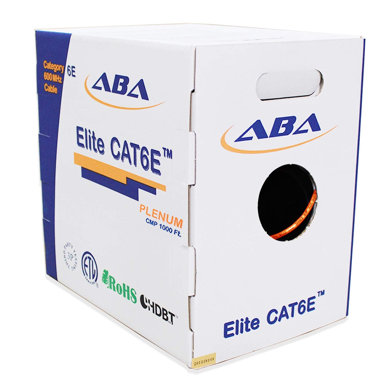 Cat6e Plenum 600MHz CMP 23AWG UTP Solid 100% Pure Copper 1000 Feet Box Green L63282