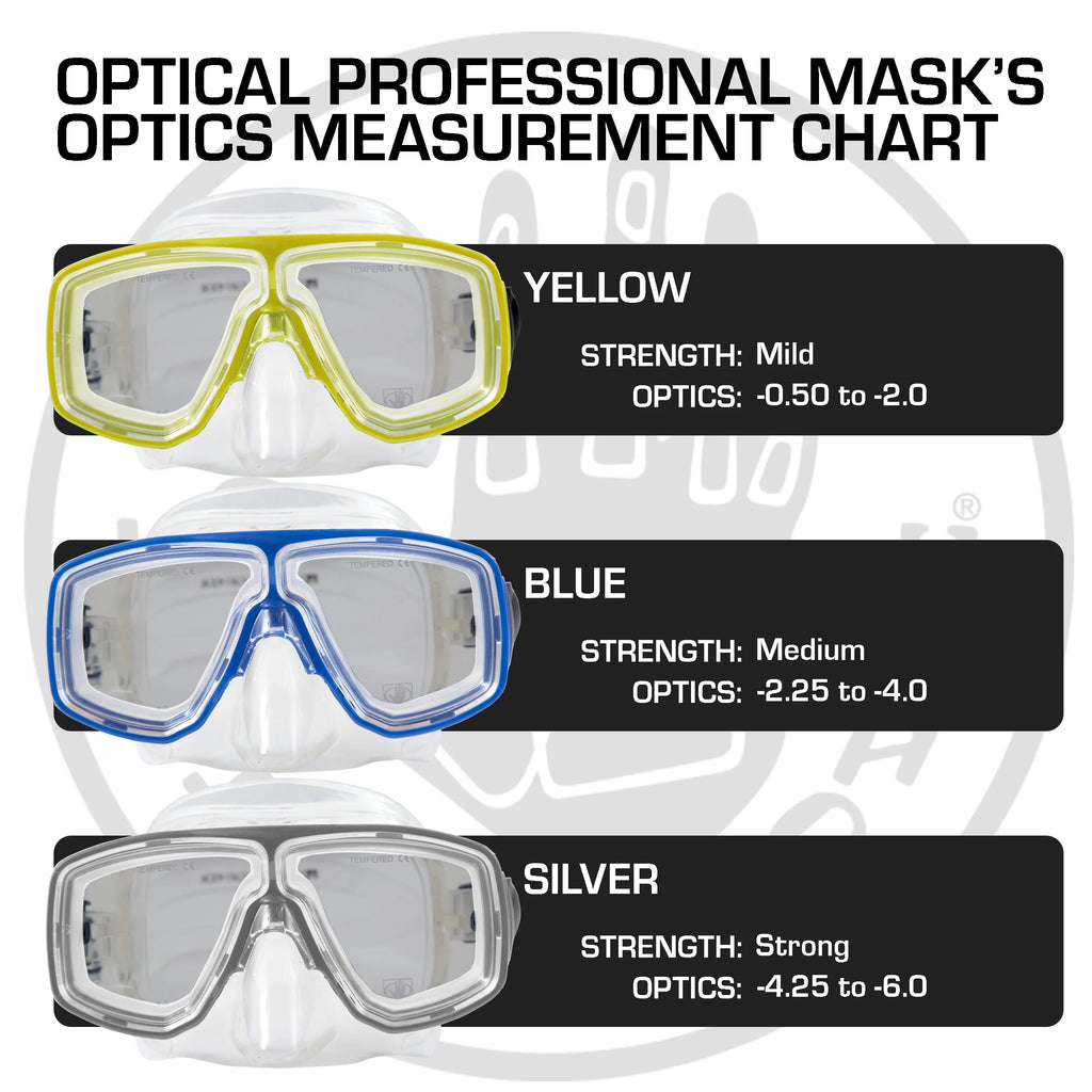 Silver Optical Corrective Lens Swim Mask R2568