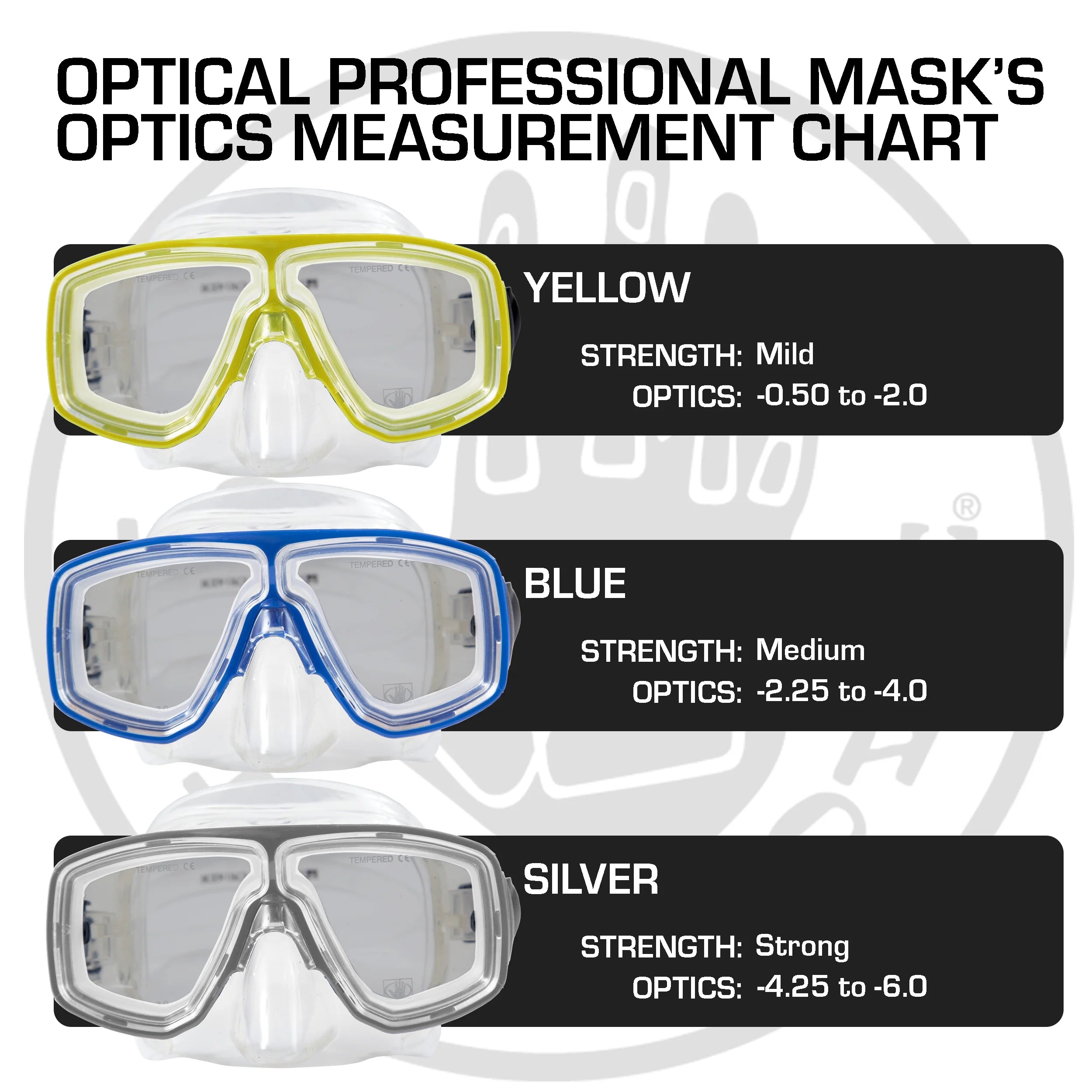Silver Optical Corrective Lens Swim Mask R2568