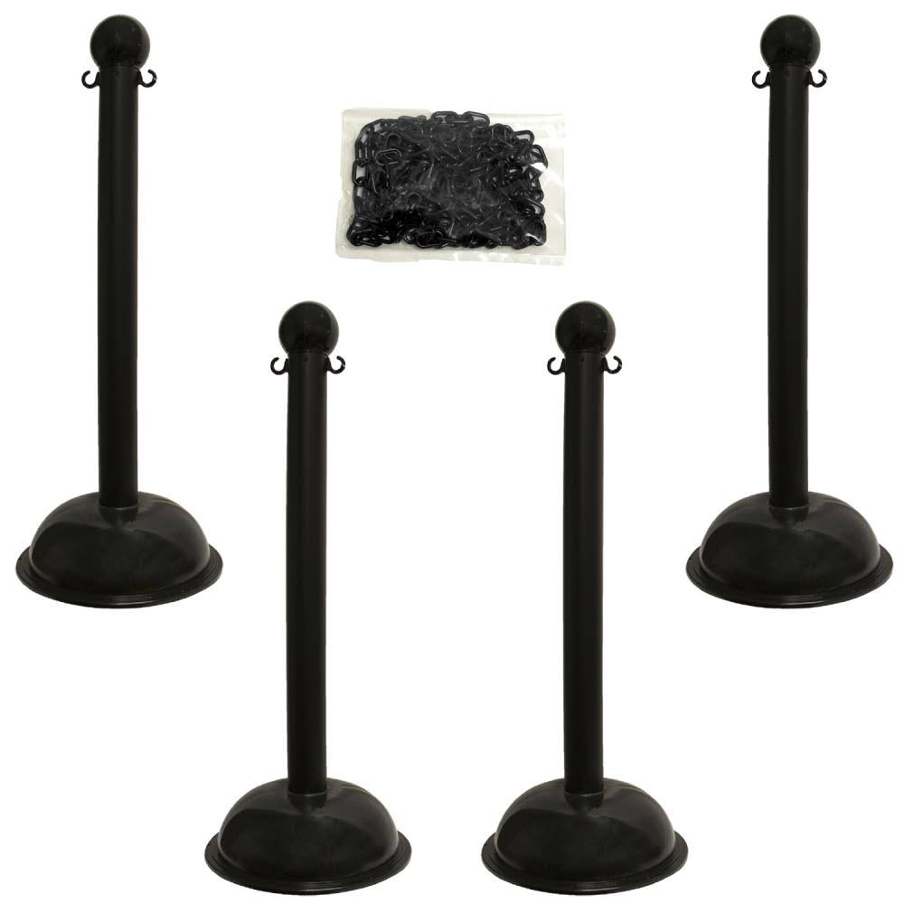 Heavy-Duty Stanchion and Chain Kit in Black F792