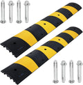 6FT 2 Pack Heavy Duty Rubber Speed Bump with 8 Bolts O1794