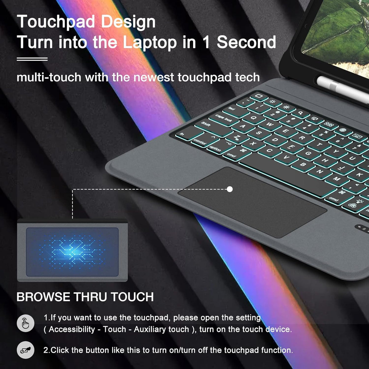 Backlit Keyboard Case for iPad Air 4th Gen 10.9 inch X2650
