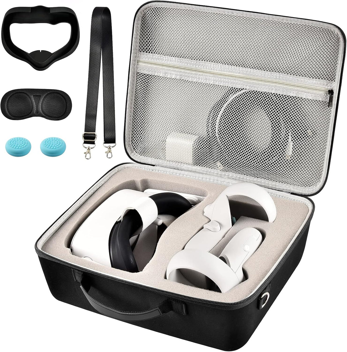 Hard Carrying Case for Oculus Quest 2 VR Gaming Headset and Touch Controllers T744