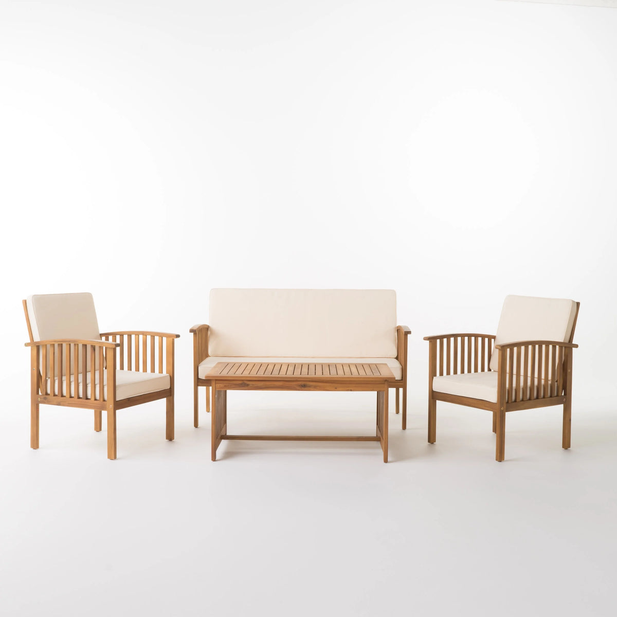 Brown Acacia 4-Piece Outdoor Sofa Set L4047