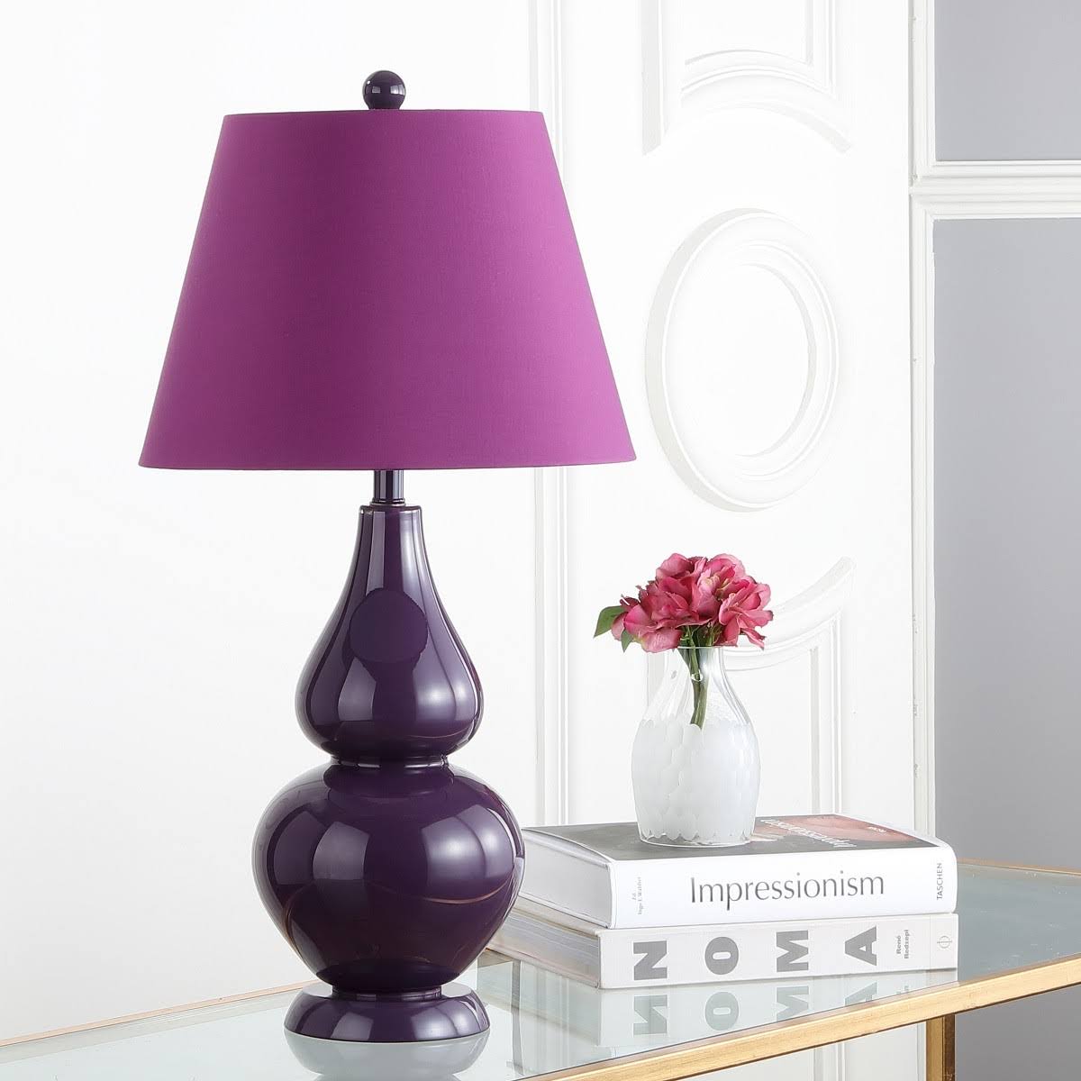 Dark Purple Double Gourd Lamp Set of 2 Q582