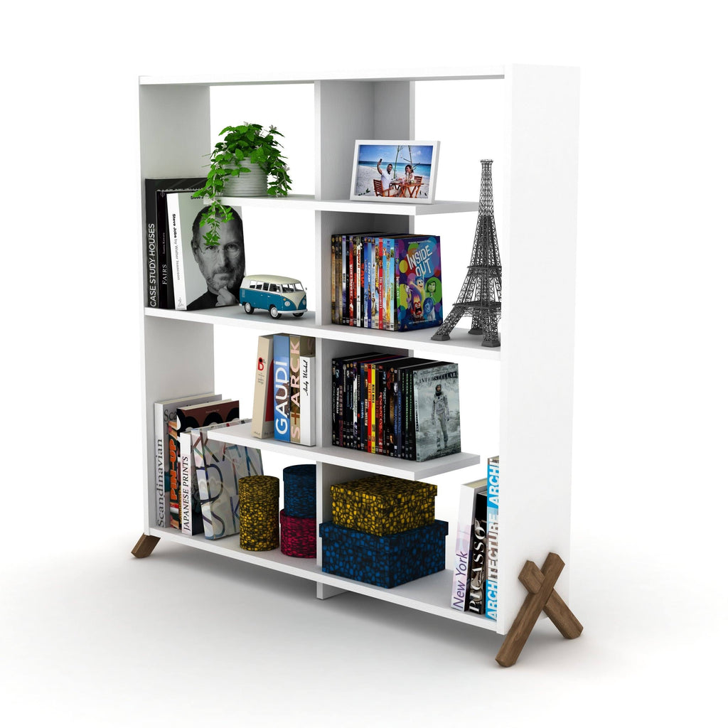 White Bookcase D982
