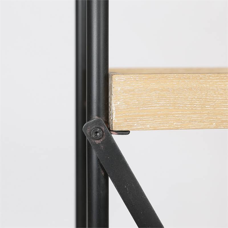 63in. H Wood and Metal Etagere Bookcase C901