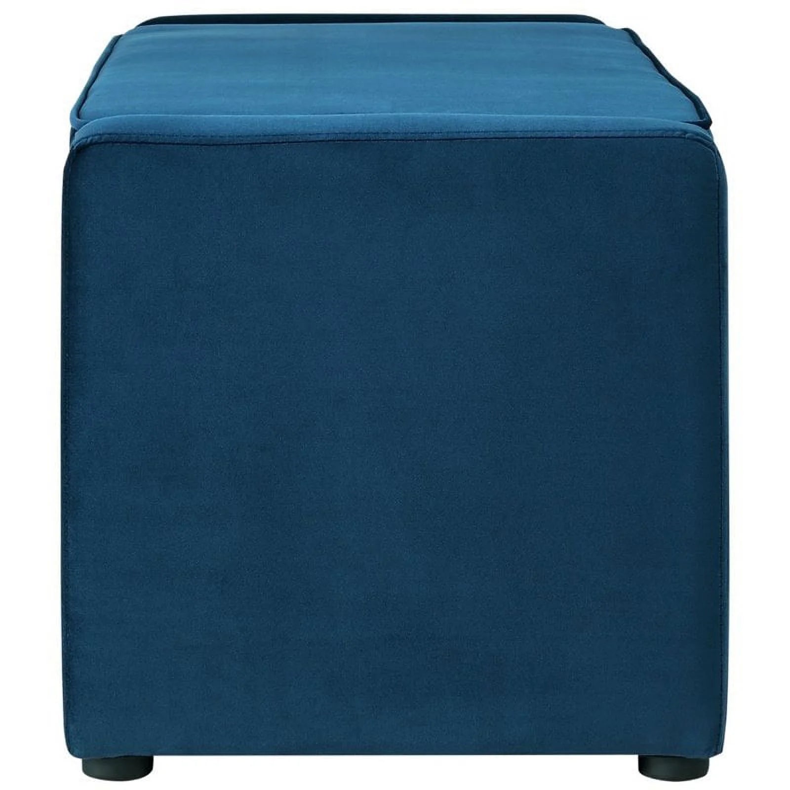 Blue Velvet Upholstered Bench with Shoe Storage A292202