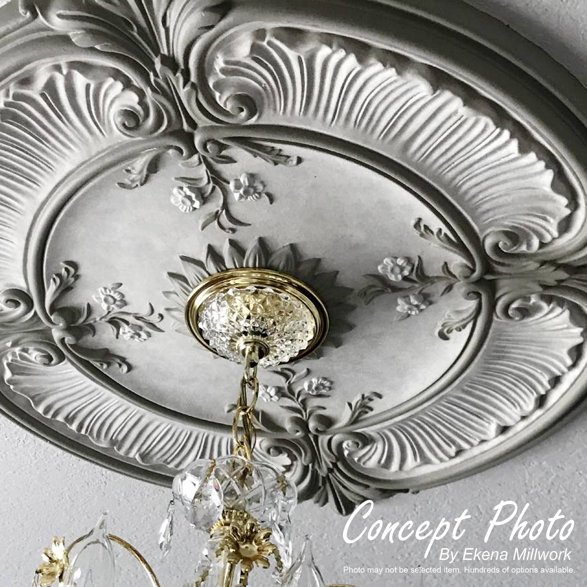 Ultra Pure White Crackle Ceiling Medallion L1571
