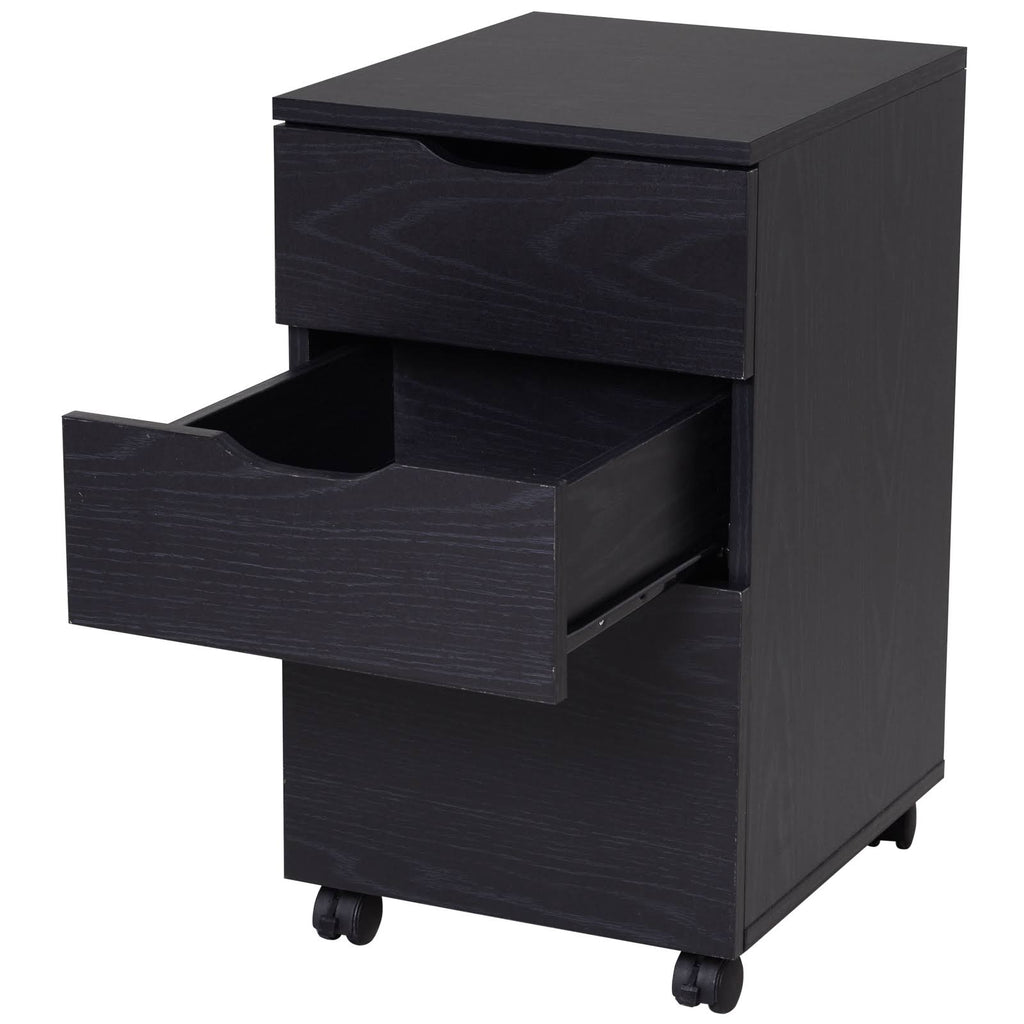 Black 3 Drawer Rolling File Cabinet V462677