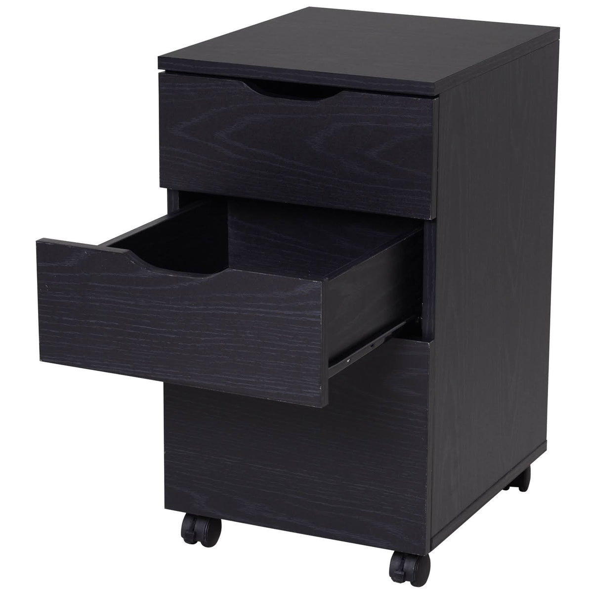 Black 3 Drawer Rolling File Cabinet V462677