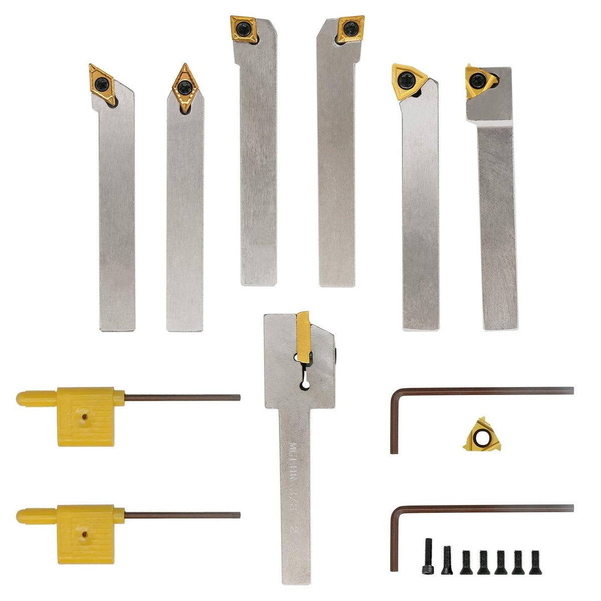3/8 Shank 7 Pieces Carbide Turning Tool Set with Portable Case C1006