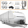 RV Trailer Cover 300D Waterproof Windproof Anti-UV for 27'-30' RV with Jack Cover Y9620