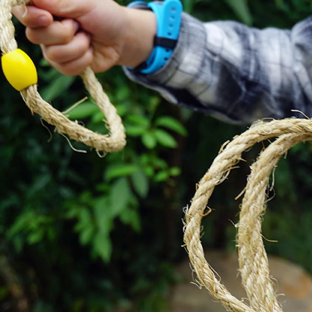 Natural Rope Ring Toss Game Toy Wooden Educational Playthings N241617