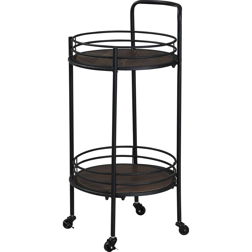 Industrial Black Round Bar Cart L5049