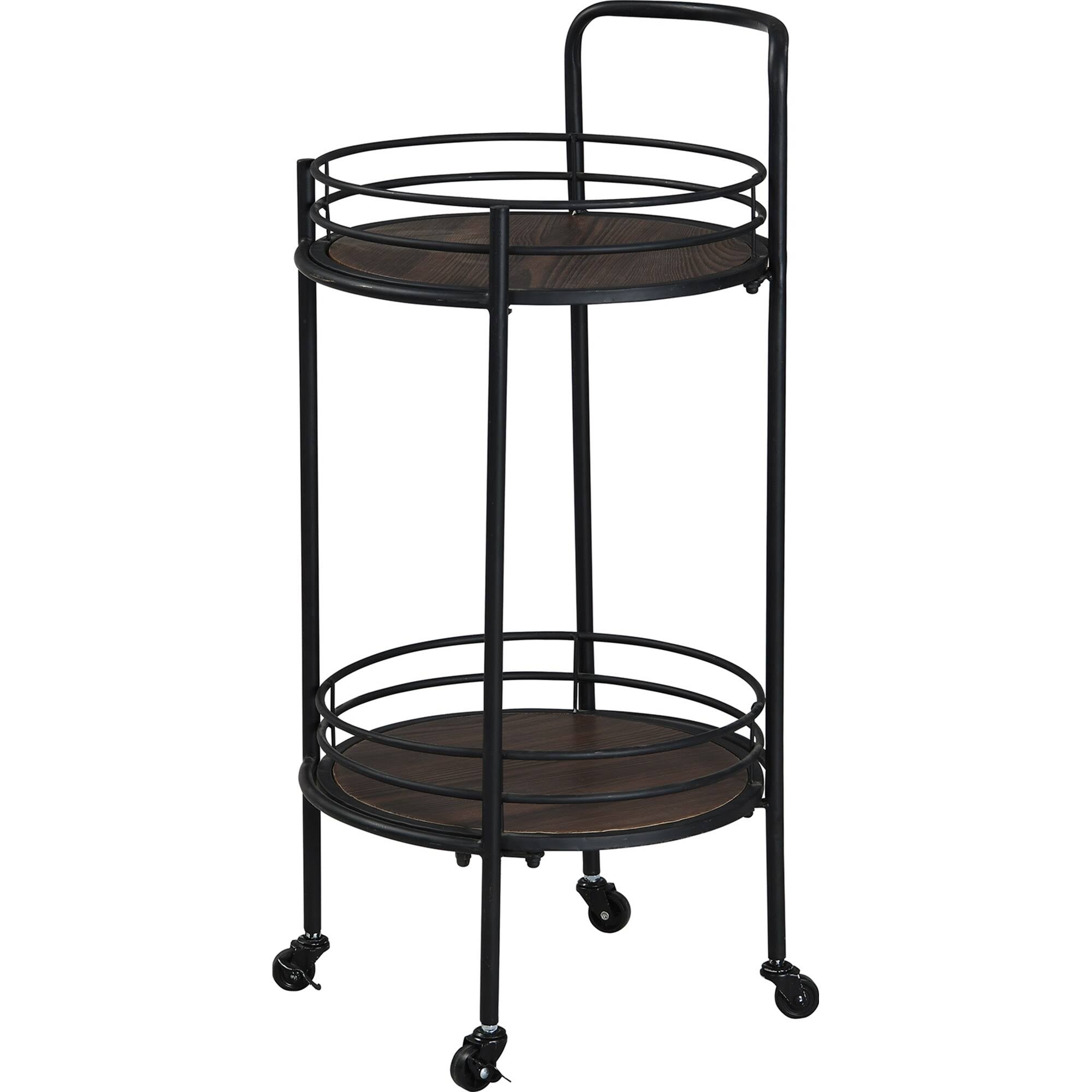Industrial Black Round Bar Cart L5049