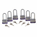 Keyed Padlock, 1-5/16x22w, pk6 K737505