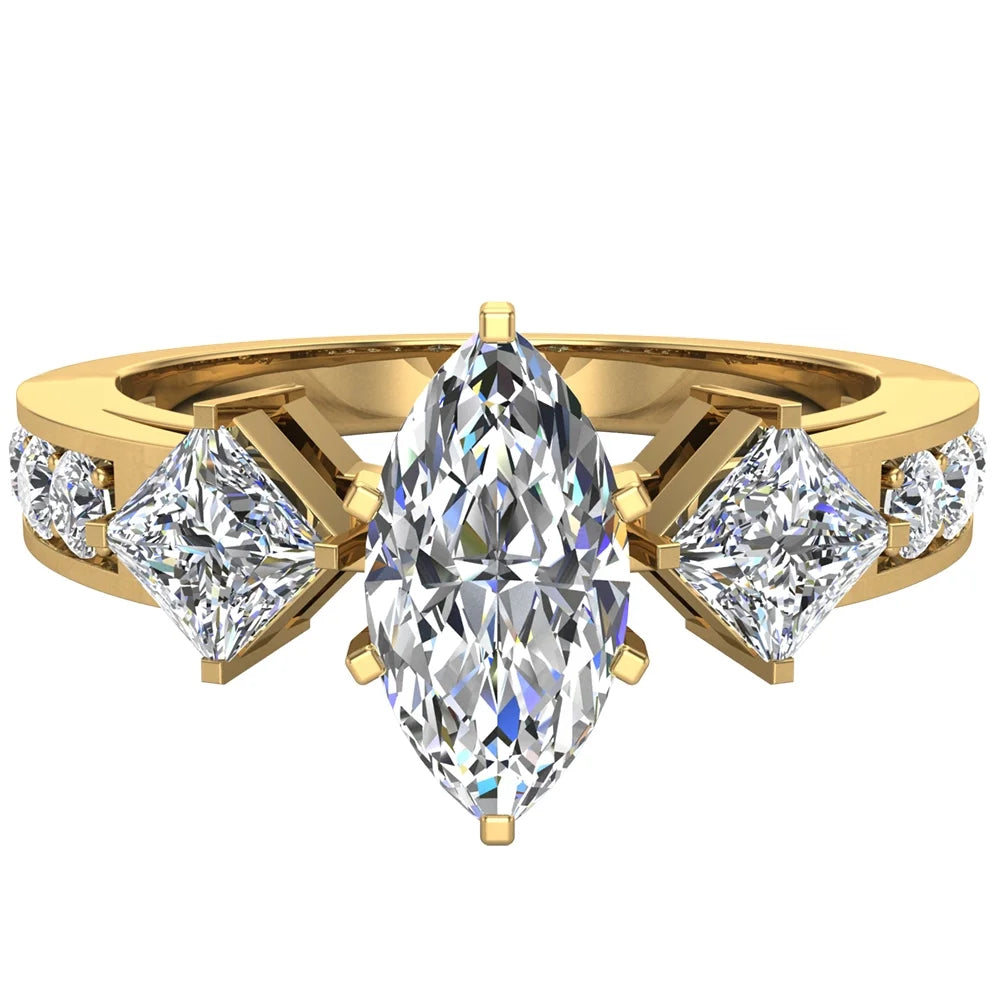 18K Gold Diamond Engagement Ring 1.40 CT TW Q689