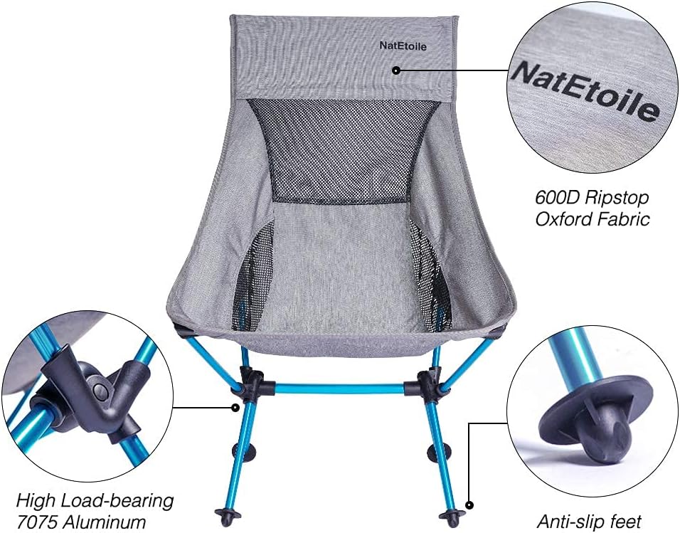 Compact Camping Chair with High Back and Side Pockets I31102