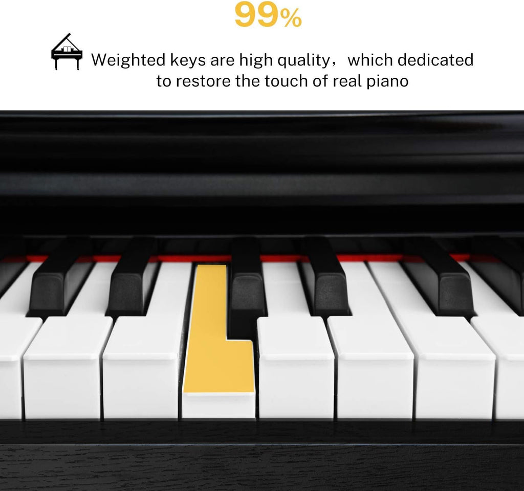 88-Key Weighted Action Digital Piano with Furniture Stand, Triple Pedals, Black R423003