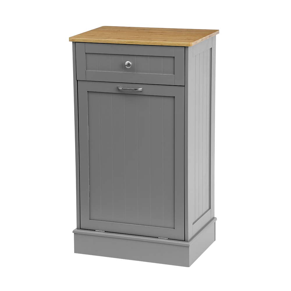 Black Wooden Tilt Out Trash Cabinet with Hideaway Drawer I2676
