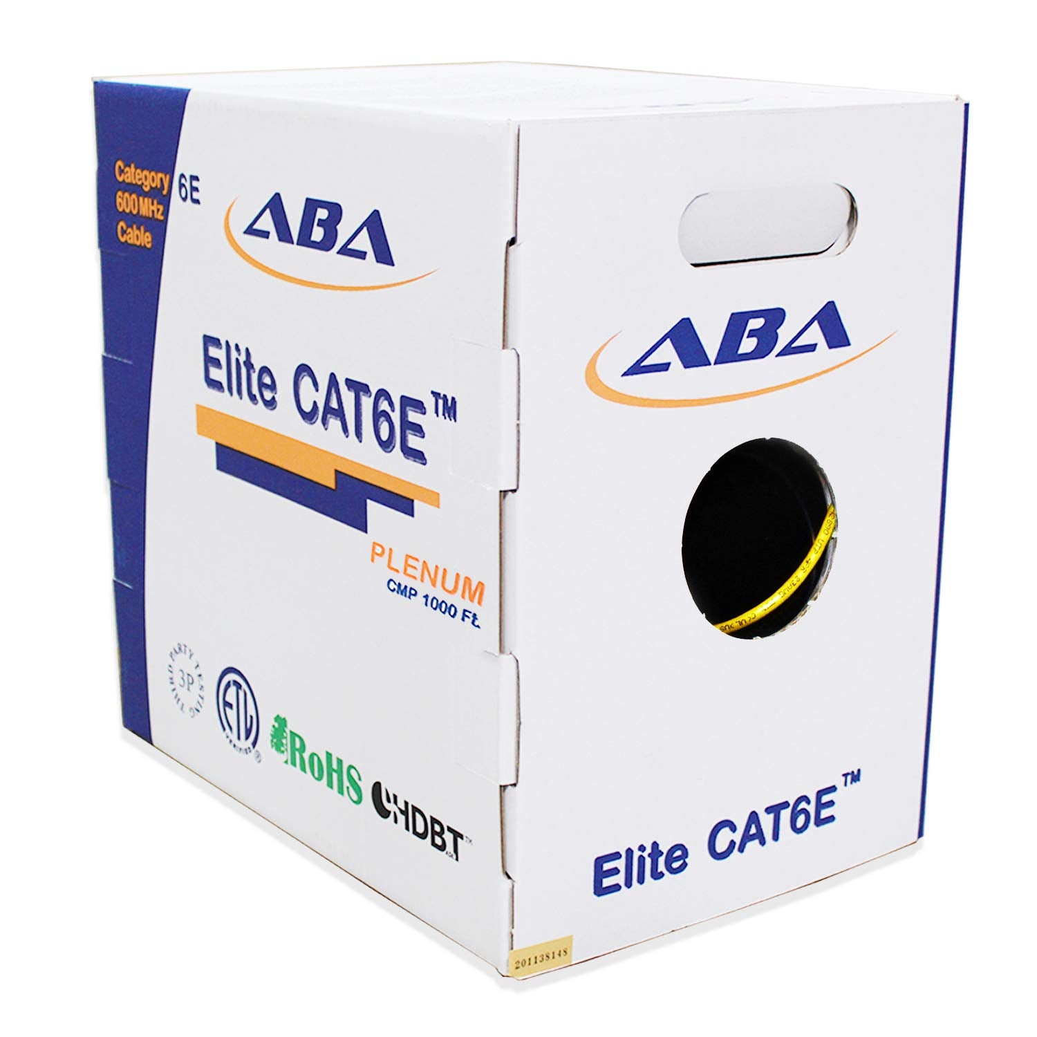 Cat6e Plenum 600MHz CMP 23AWG UTP Solid 100% Pure Copper 1000 Feet Box Green L63282