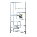 Silver Rectangular Bookcase with Tempered Glass K996203