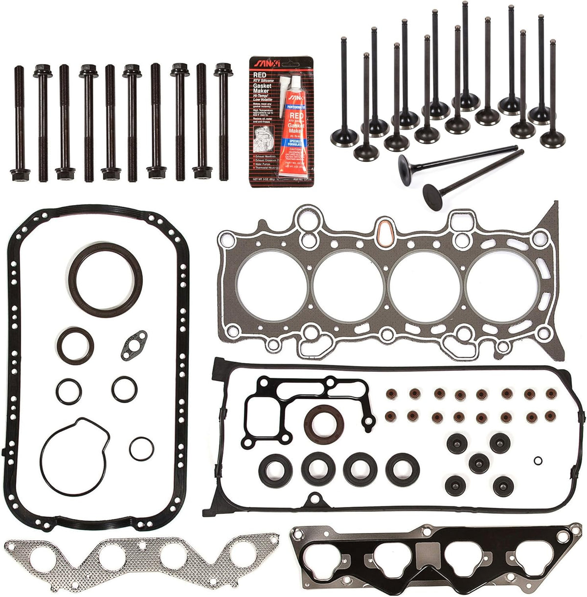 Full Gasket Set Head Bolts Intake Exhaust Valves Y5547